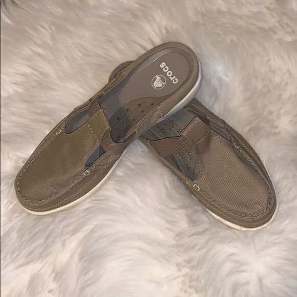 Crocs Walu Mule Canvas Boat loafers 7w - Picture 1 of 6